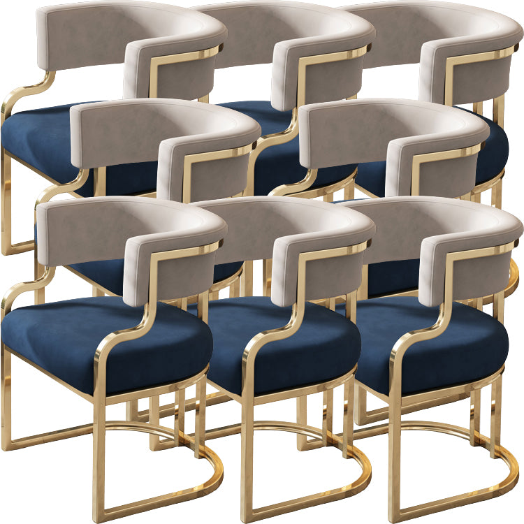 Upholstered Dining Chairs Glam Style Open Back Dining Chair for Dining Room