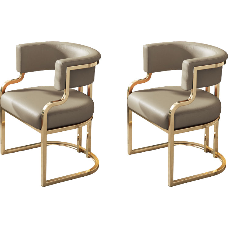 Upholstered Dining Chairs Glam Style Open Back Dining Chair for Dining Room