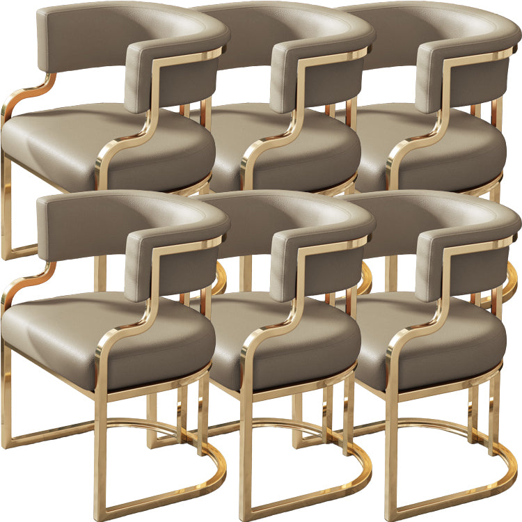Upholstered Dining Chairs Glam Style Open Back Dining Chair for Dining Room