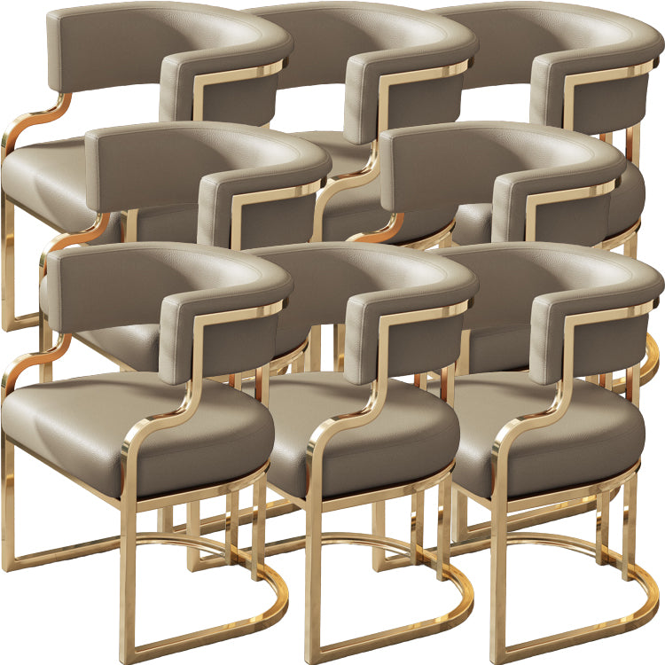 Upholstered Dining Chairs Glam Style Open Back Dining Chair for Dining Room