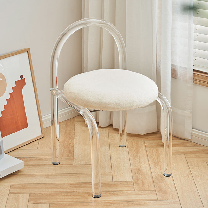 Acrylic Dining Arm Chair Open Upholstered Chair for Dining Room