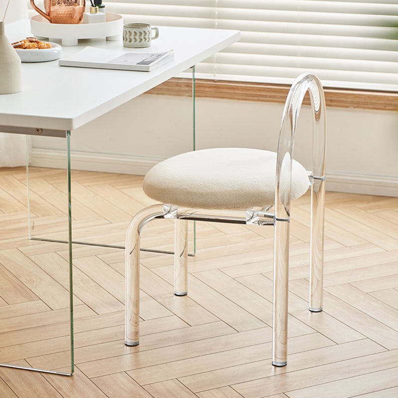 Acrylic Dining Arm Chair Open Upholstered Chair for Dining Room