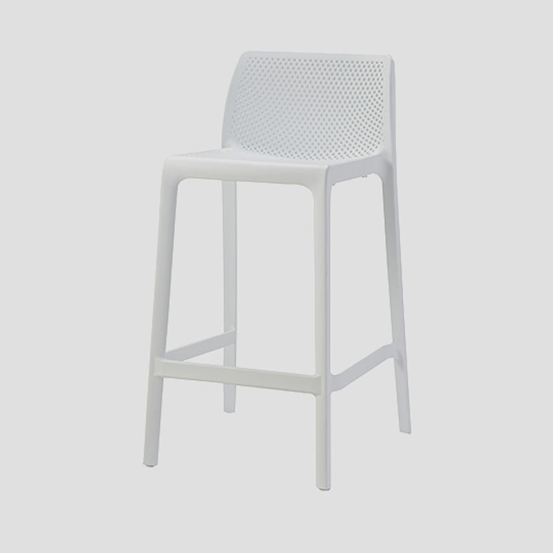 Contemporary Low Back Indoor Plastic Armless Bar Stool with Footrest