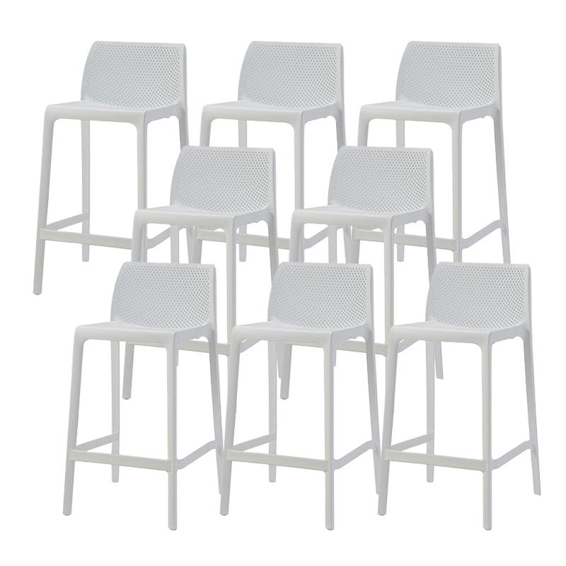 Contemporary Low Back Indoor Plastic Armless Bar Stool with Footrest