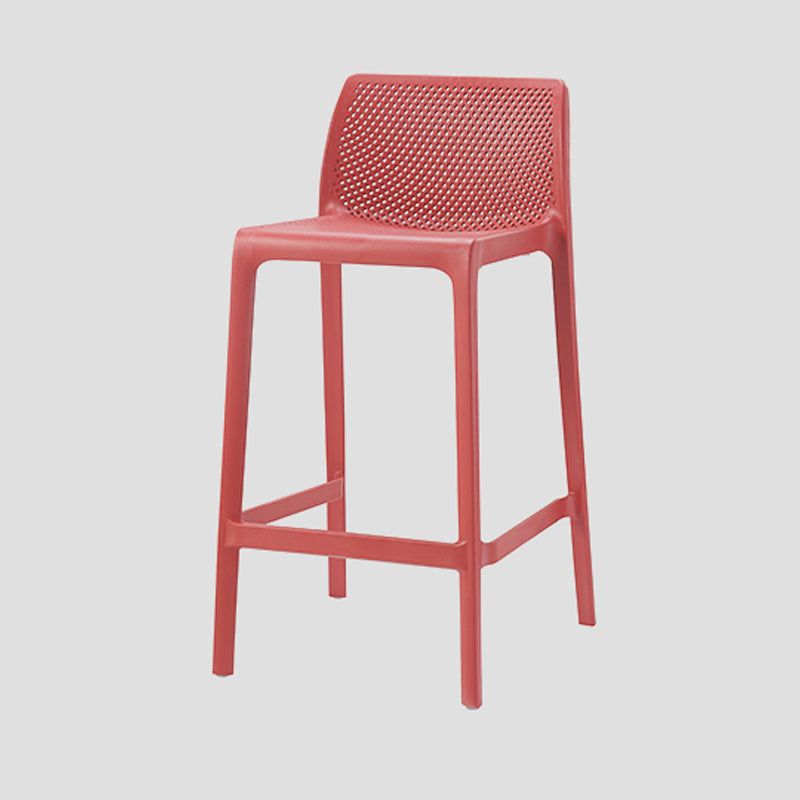 Contemporary Low Back Indoor Plastic Armless Bar Stool with Footrest