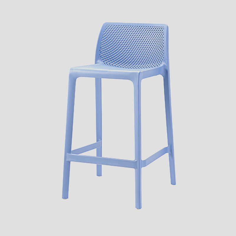 Contemporary Low Back Indoor Plastic Armless Bar Stool with Footrest