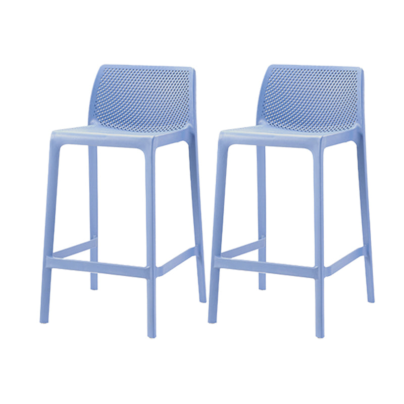 Contemporary Low Back Indoor Plastic Armless Bar Stool with Footrest