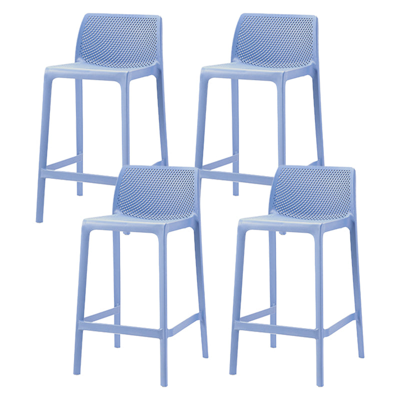Contemporary Low Back Indoor Plastic Armless Bar Stool with Footrest