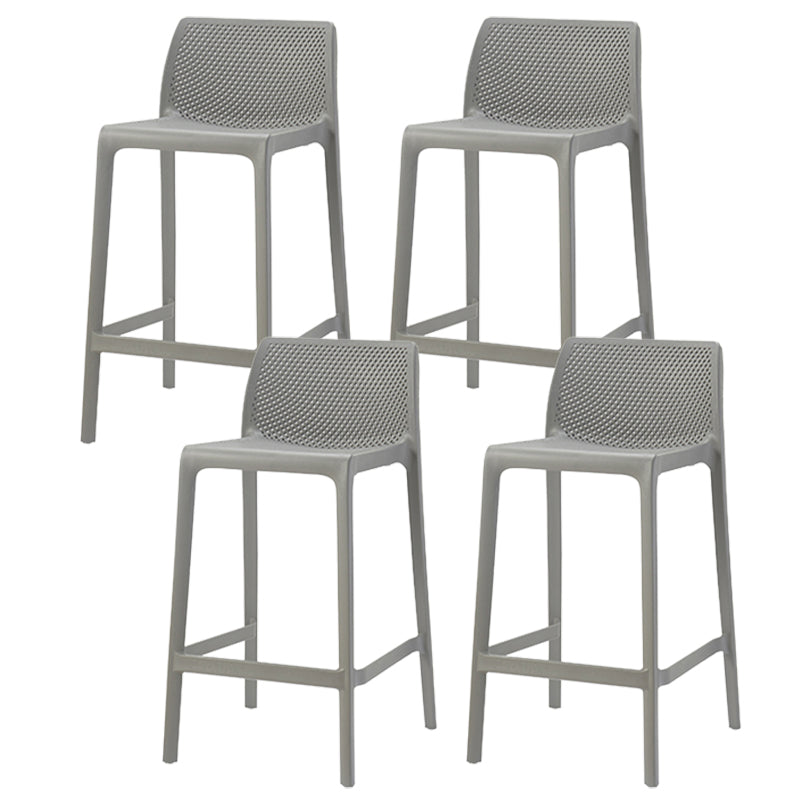 Contemporary Low Back Indoor Plastic Armless Bar Stool with Footrest