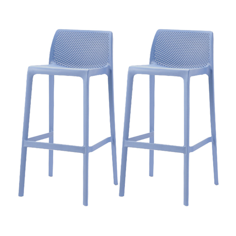 Contemporary Low Back Indoor Plastic Armless Bar Stool with Footrest