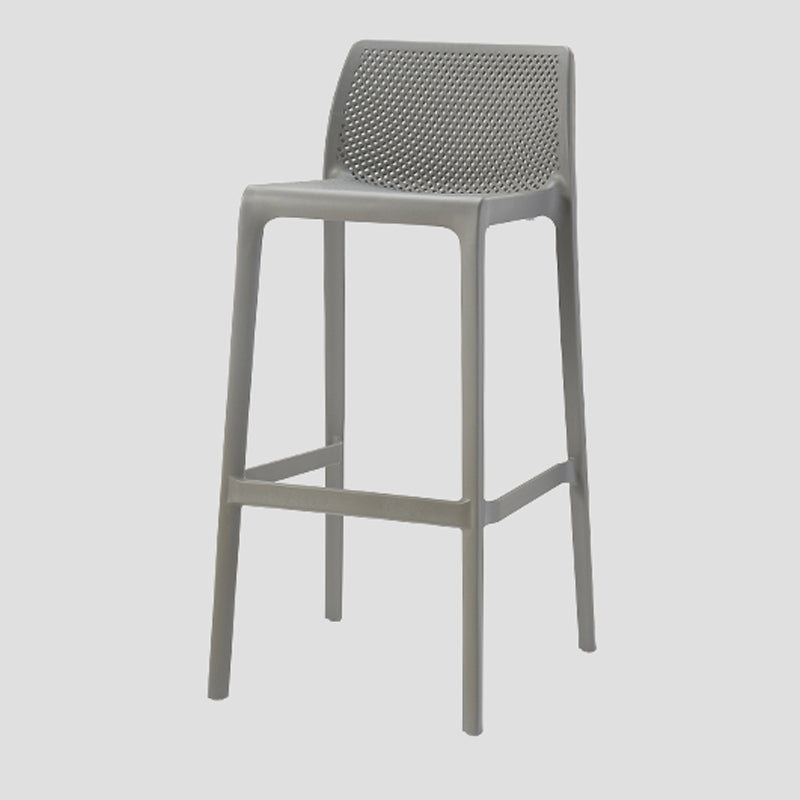Contemporary Low Back Indoor Plastic Armless Bar Stool with Footrest