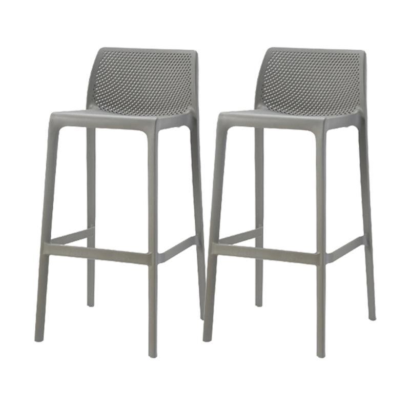 Contemporary Low Back Indoor Plastic Armless Bar Stool with Footrest