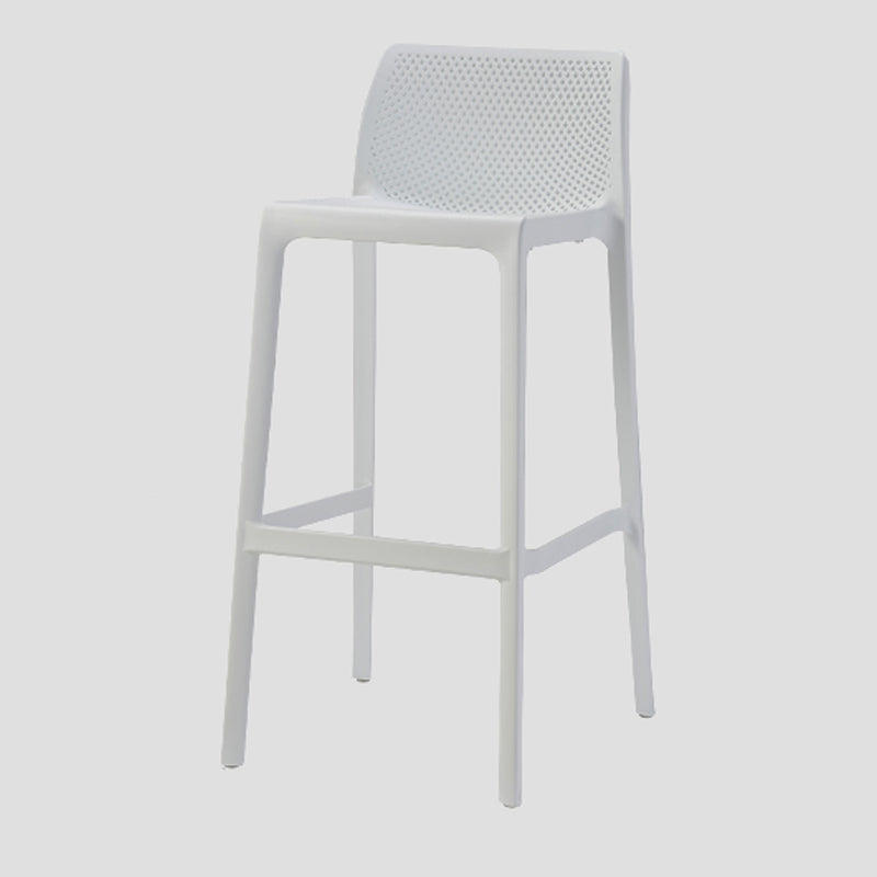 Contemporary Low Back Indoor Plastic Armless Bar Stool with Footrest