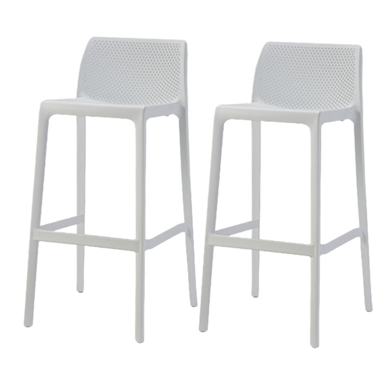 Contemporary Low Back Indoor Plastic Armless Bar Stool with Footrest