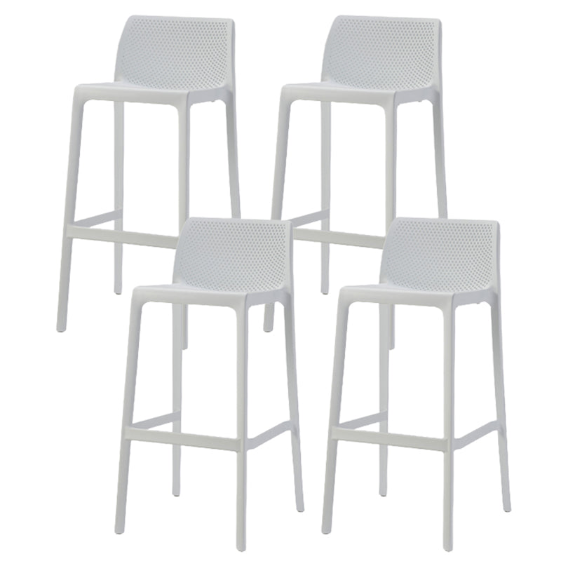 Contemporary Low Back Indoor Plastic Armless Bar Stool with Footrest