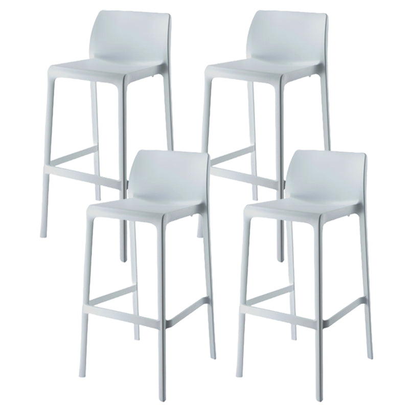 Contemporary Low Back Indoor Plastic Armless Bar Stool with Footrest