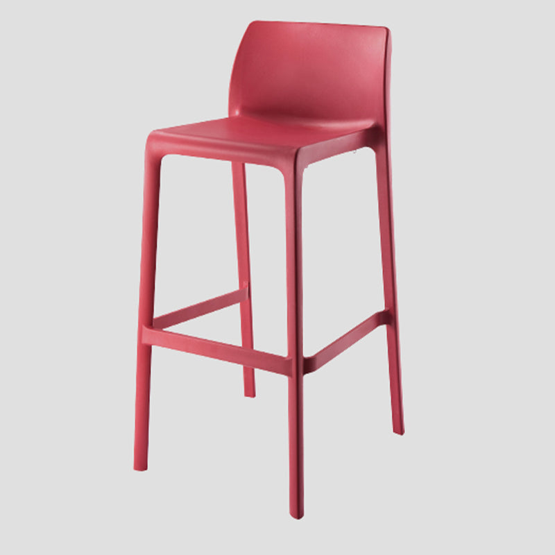 Contemporary Low Back Indoor Plastic Armless Bar Stool with Footrest