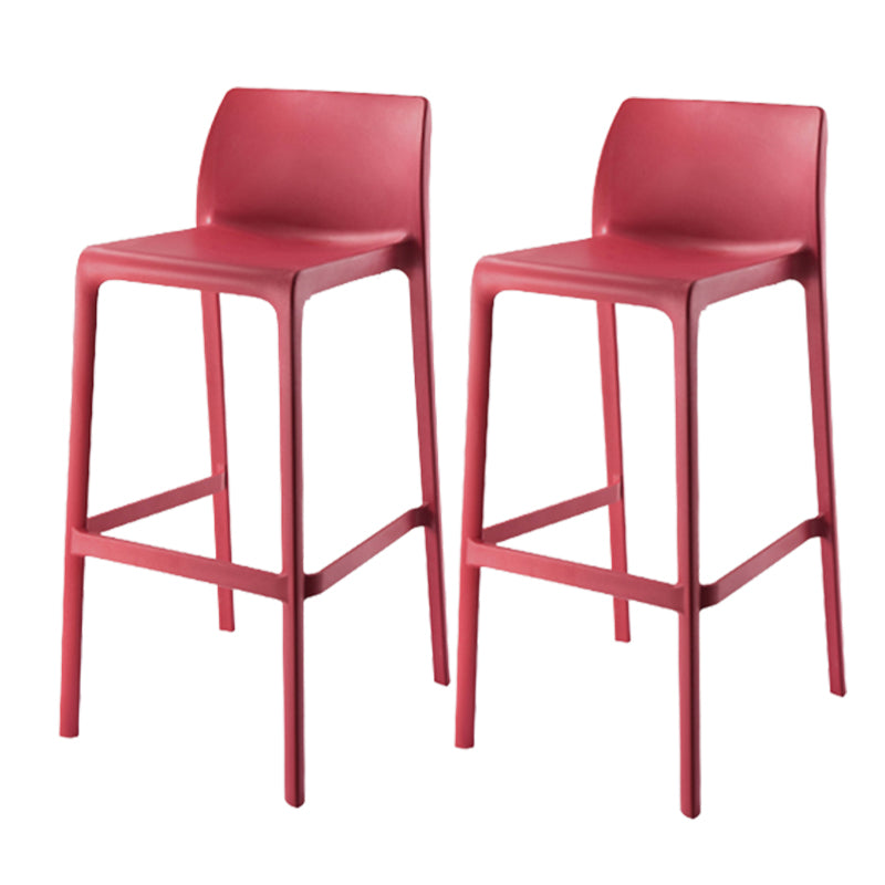 Contemporary Low Back Indoor Plastic Armless Bar Stool with Footrest