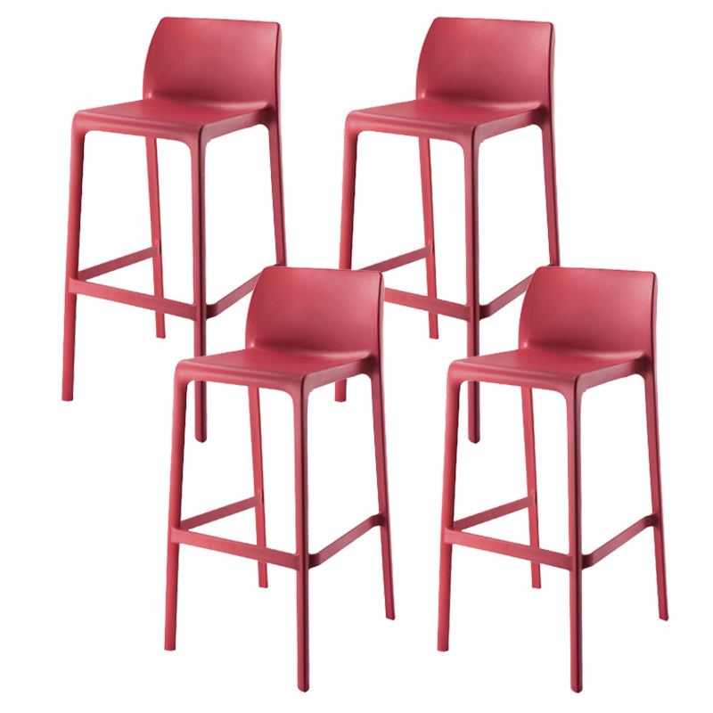 Contemporary Low Back Indoor Plastic Armless Bar Stool with Footrest