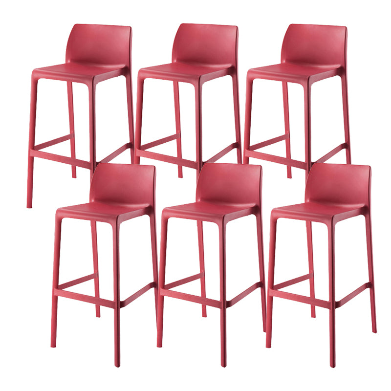 Contemporary Low Back Indoor Plastic Armless Bar Stool with Footrest
