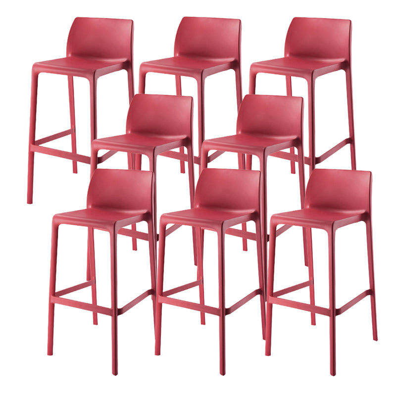 Contemporary Low Back Indoor Plastic Armless Bar Stool with Footrest