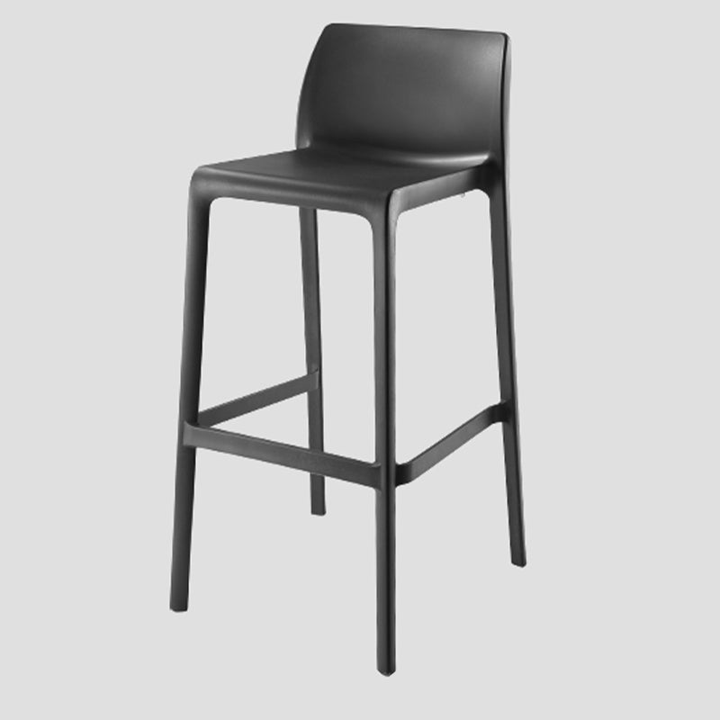 Contemporary Low Back Indoor Plastic Armless Bar Stool with Footrest