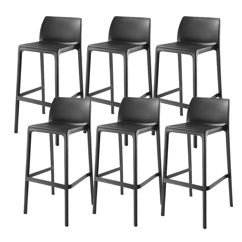Contemporary Low Back Indoor Plastic Armless Bar Stool with Footrest