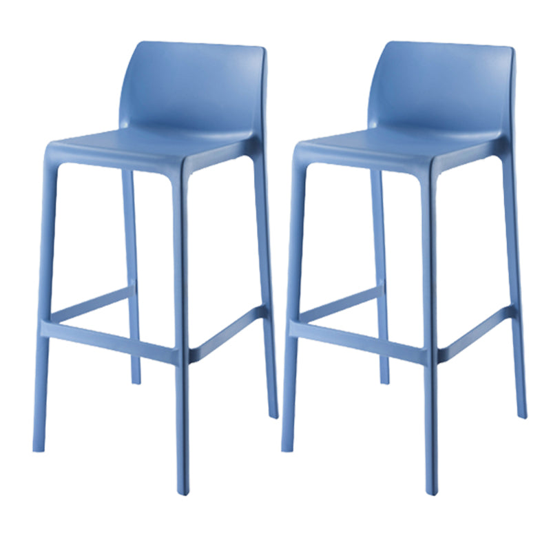 Contemporary Low Back Indoor Plastic Armless Bar Stool with Footrest