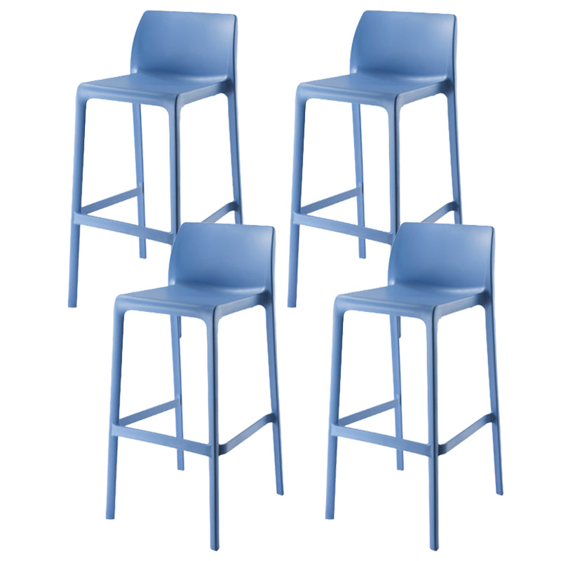 Contemporary Low Back Indoor Plastic Armless Bar Stool with Footrest