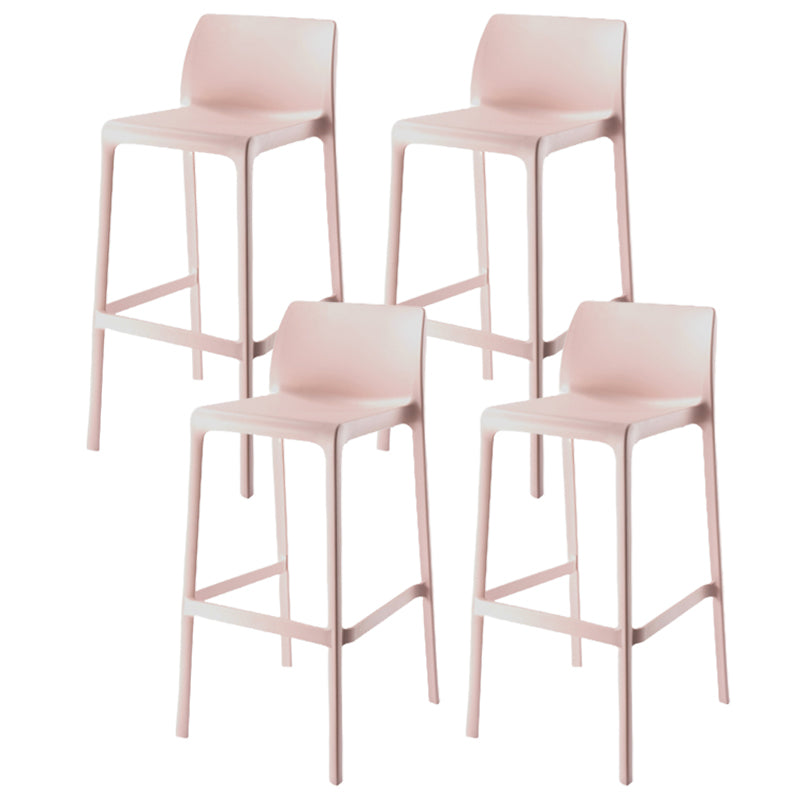Contemporary Low Back Indoor Plastic Armless Bar Stool with Footrest