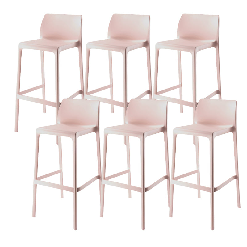 Contemporary Low Back Indoor Plastic Armless Bar Stool with Footrest