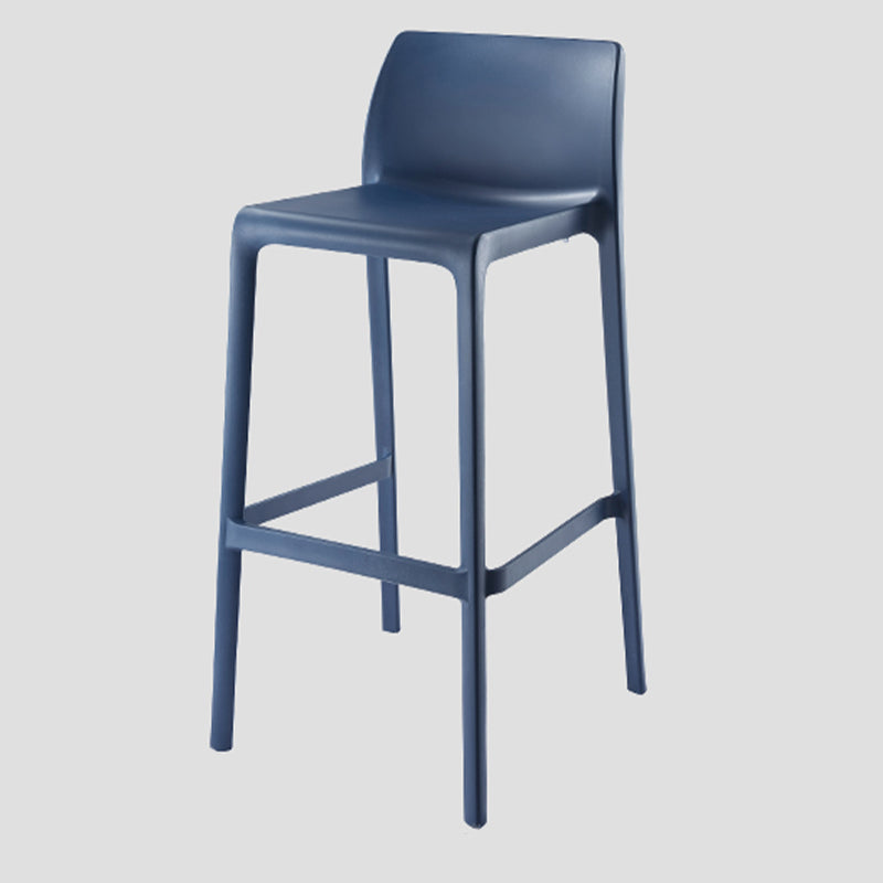 Contemporary Low Back Indoor Plastic Armless Bar Stool with Footrest