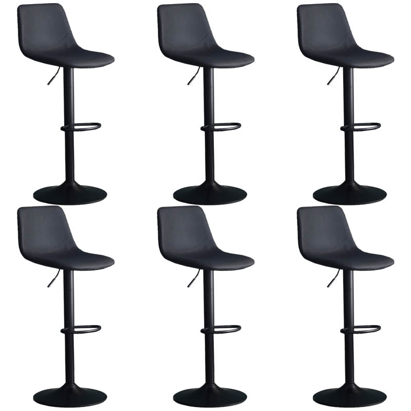 Modern Style Adjustable Backrest Counter Stool with Leather Cushion and Metal Base