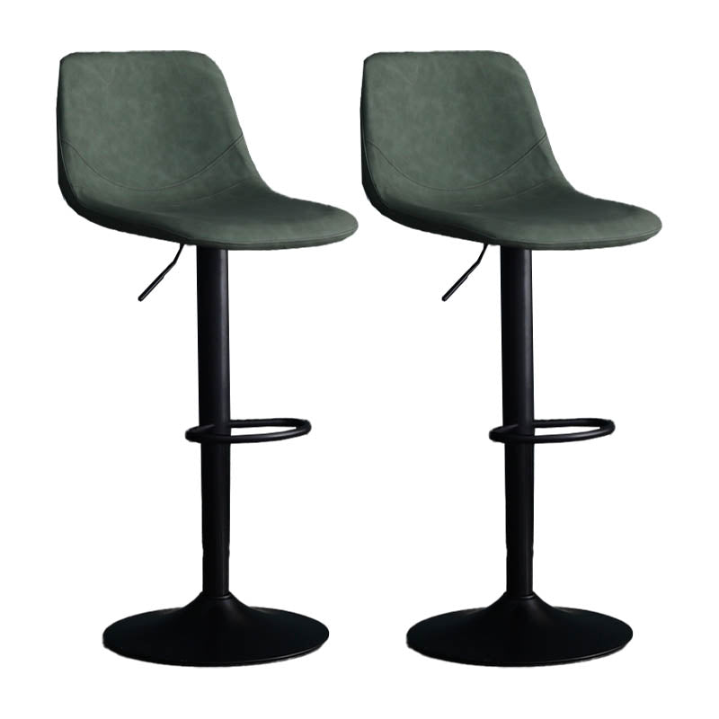 Modern Style Adjustable Backrest Counter Stool with Leather Cushion and Metal Base
