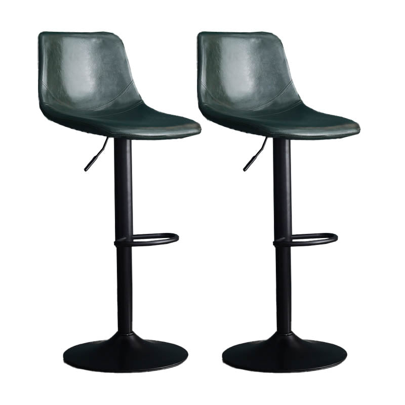 Modern Style Adjustable Backrest Counter Stool with Leather Cushion and Metal Base
