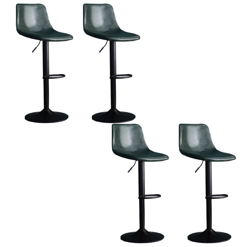 Modern Style Adjustable Backrest Counter Stool with Leather Cushion and Metal Base