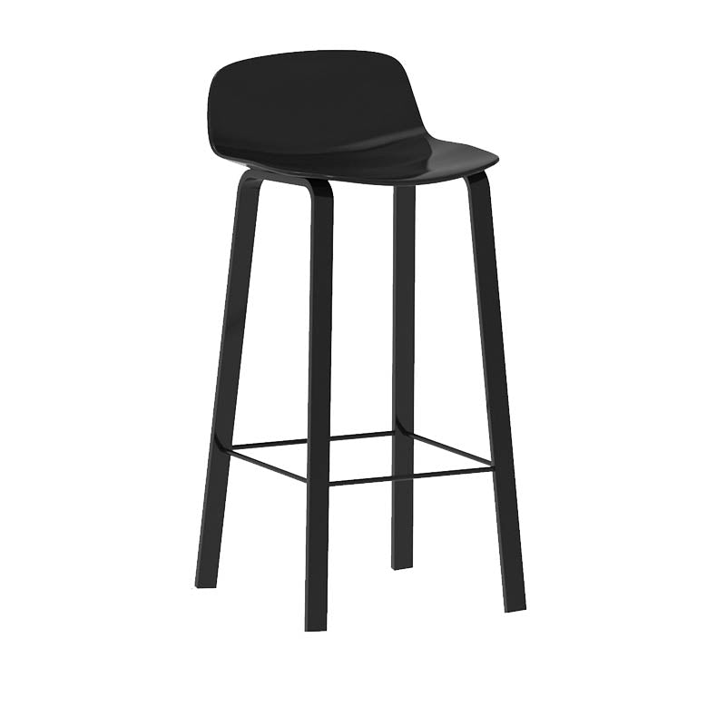 Contemporary Indoor Low Back Armless Bar Stools with Metal Legs