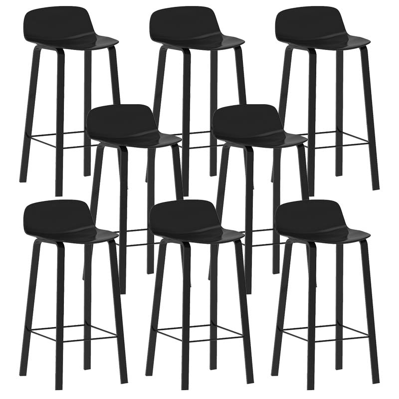 Contemporary Indoor Low Back Armless Bar Stools with Metal Legs