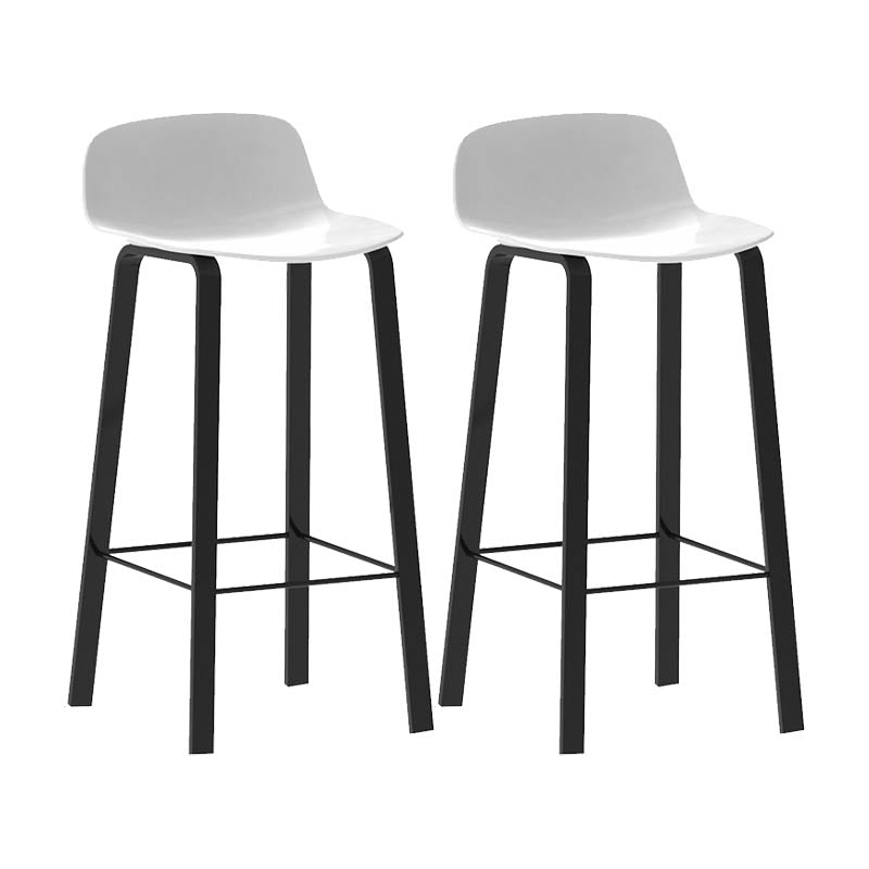 Contemporary Indoor Low Back Armless Bar Stools with Metal Legs