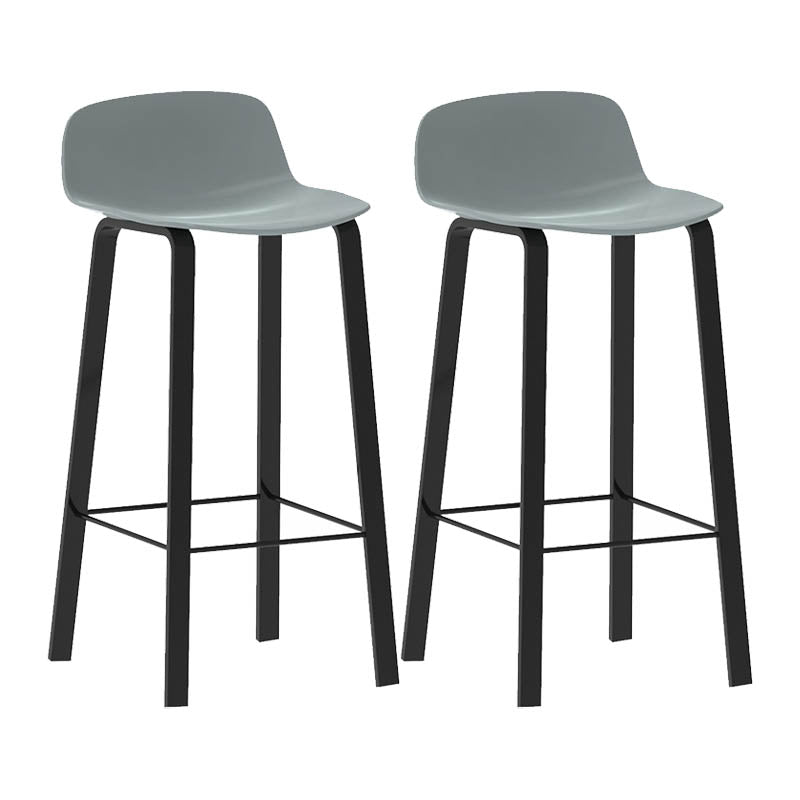 Contemporary Indoor Low Back Armless Bar Stools with Metal Legs