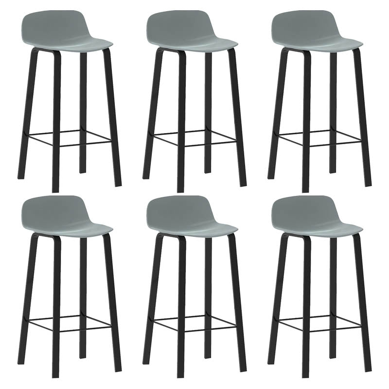 Contemporary Indoor Low Back Armless Bar Stools with Metal Legs