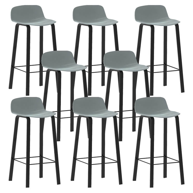 Contemporary Indoor Low Back Armless Bar Stools with Metal Legs