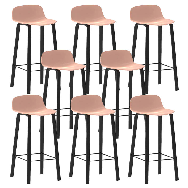 Contemporary Indoor Low Back Armless Bar Stools with Metal Legs