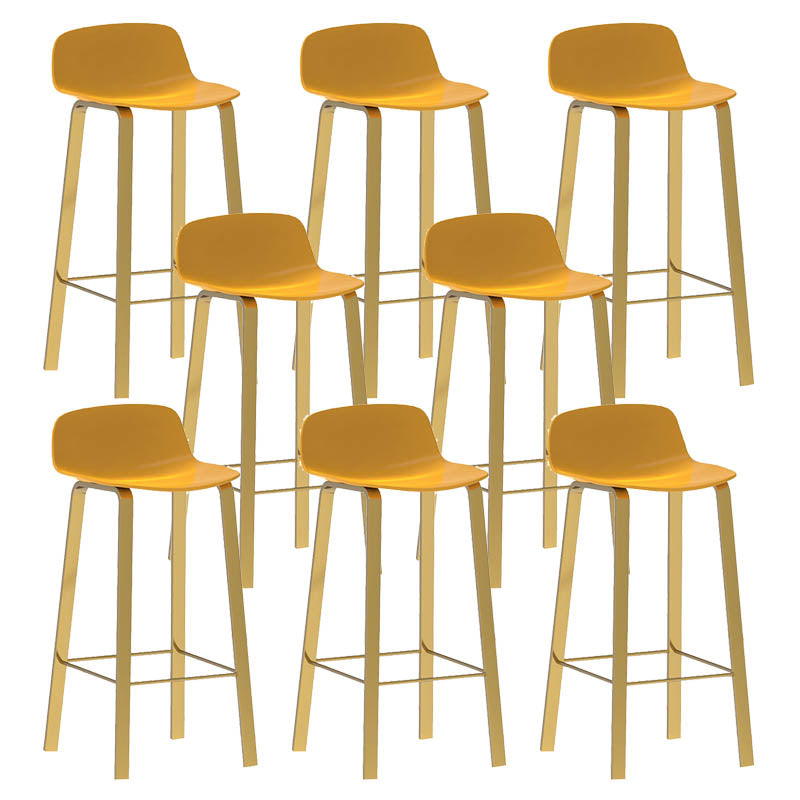Contemporary Indoor Low Back Armless Bar Stools with Metal Legs