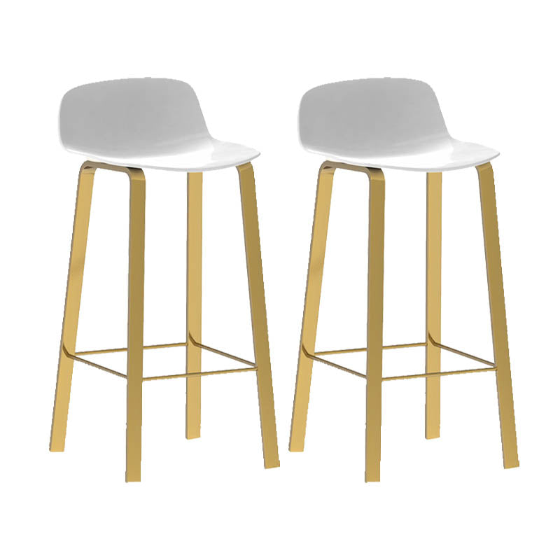 Contemporary Indoor Low Back Armless Bar Stools with Metal Legs