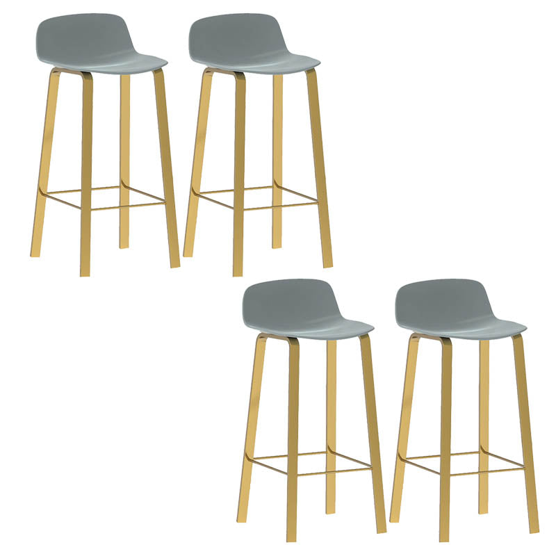 Contemporary Indoor Low Back Armless Bar Stools with Metal Legs