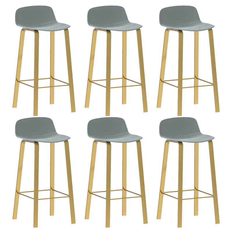 Contemporary Indoor Low Back Armless Bar Stools with Metal Legs