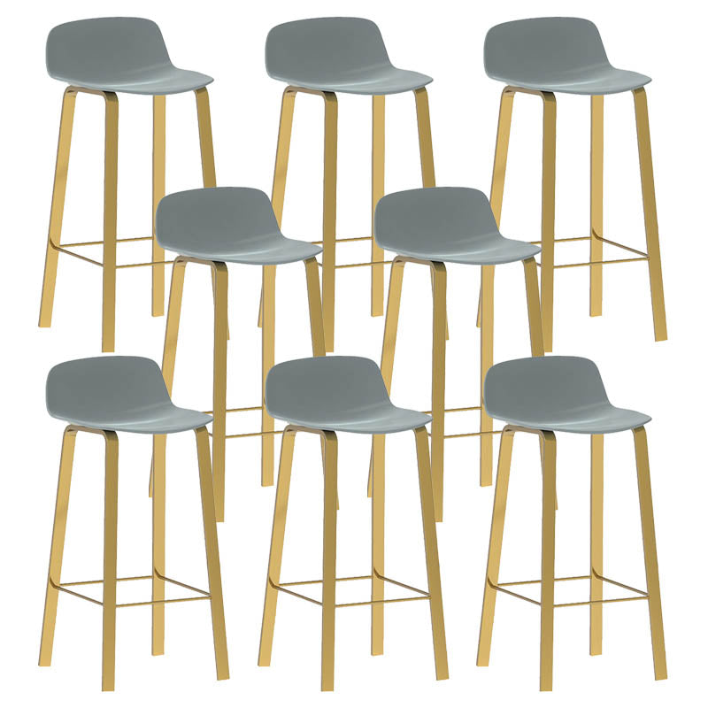 Contemporary Indoor Low Back Armless Bar Stools with Metal Legs