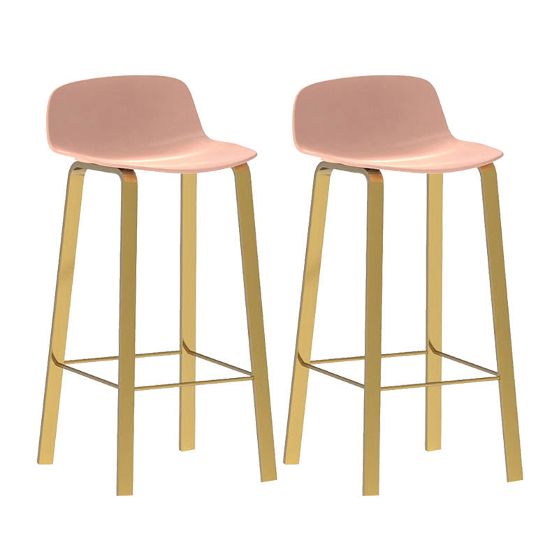 Contemporary Indoor Low Back Armless Bar Stools with Metal Legs