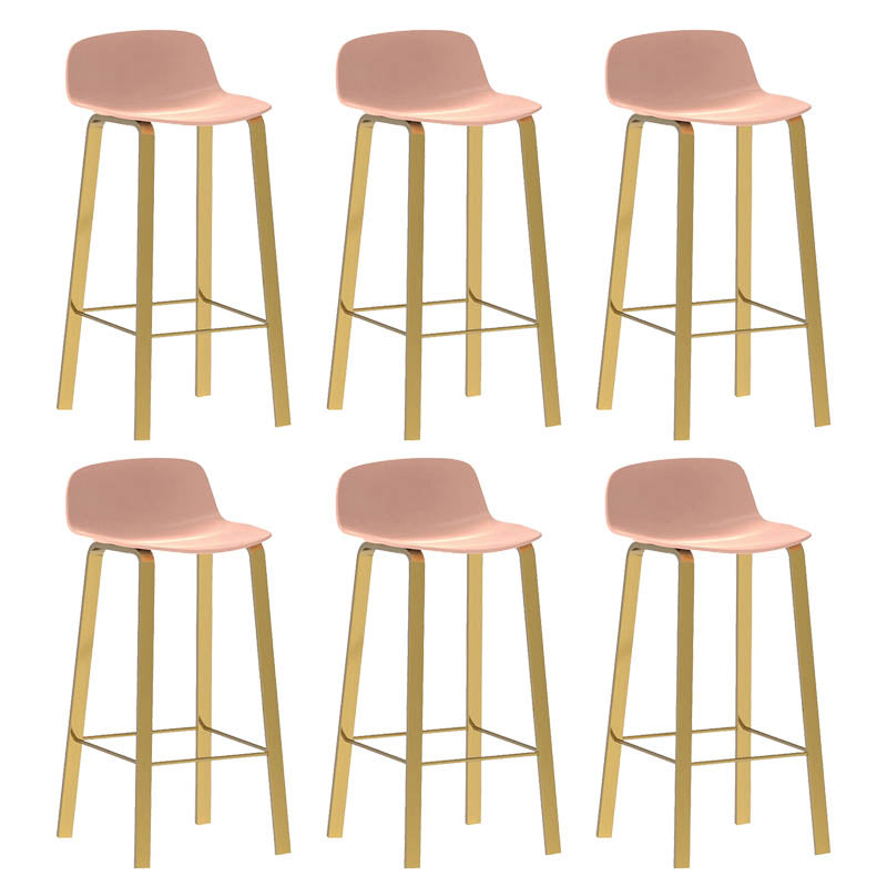 Contemporary Indoor Low Back Armless Bar Stools with Metal Legs